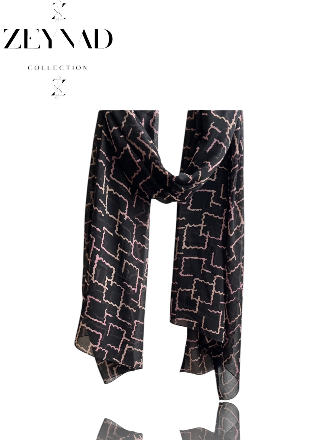 Midnight pink ZEYNAD zigzag print