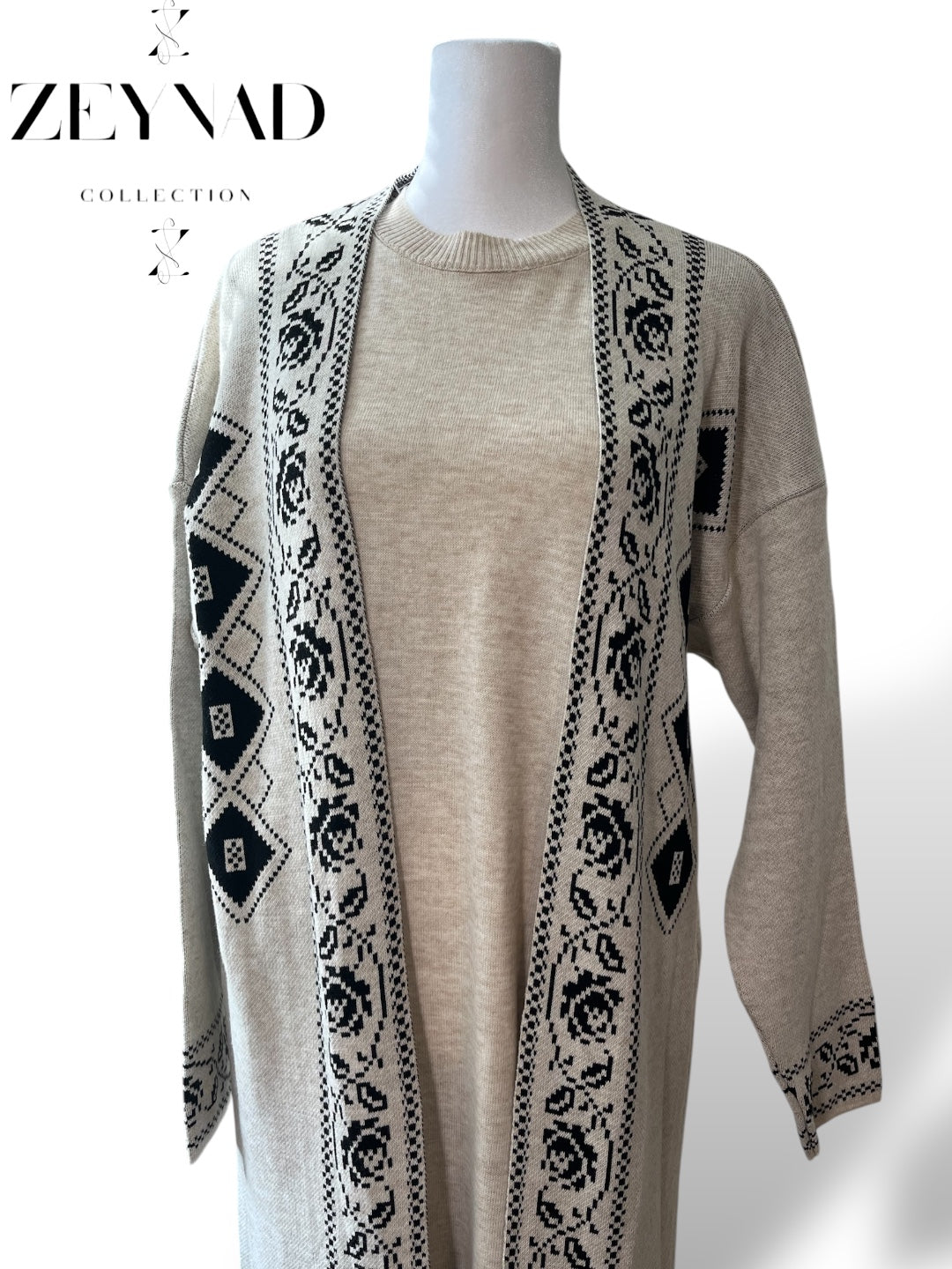 Soft Beige Cardigan Dress