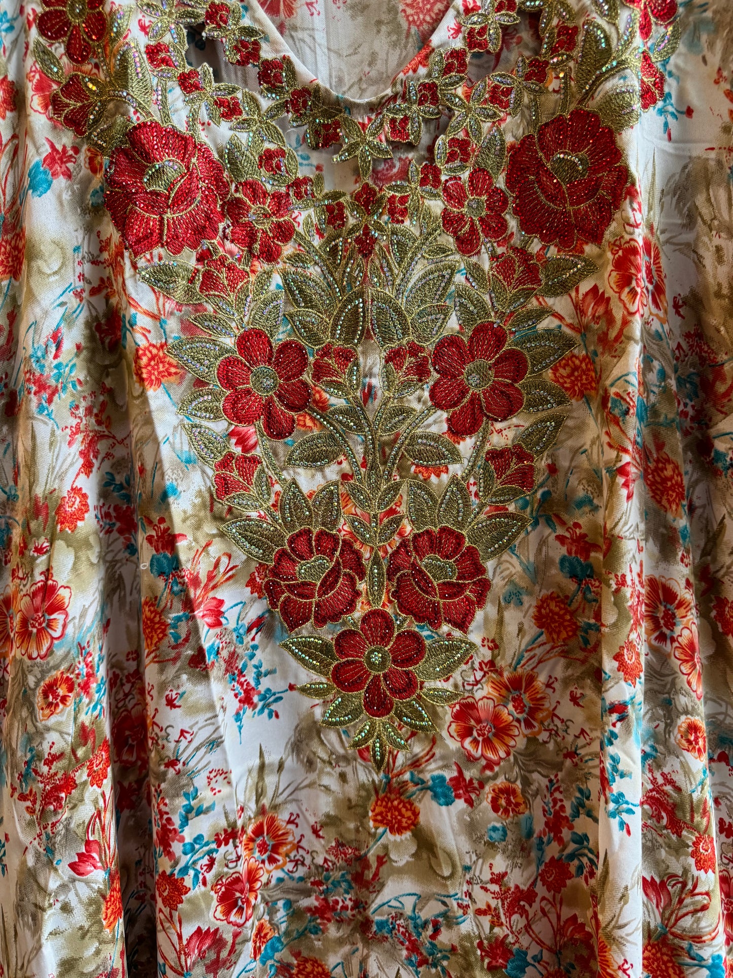 Orange rose Jalabiya dress COMES WITH FREE HIJAB