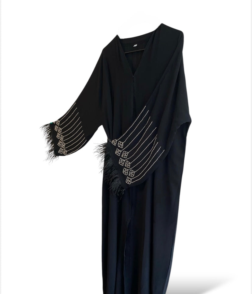 Harmonic silver Archive open Abaya