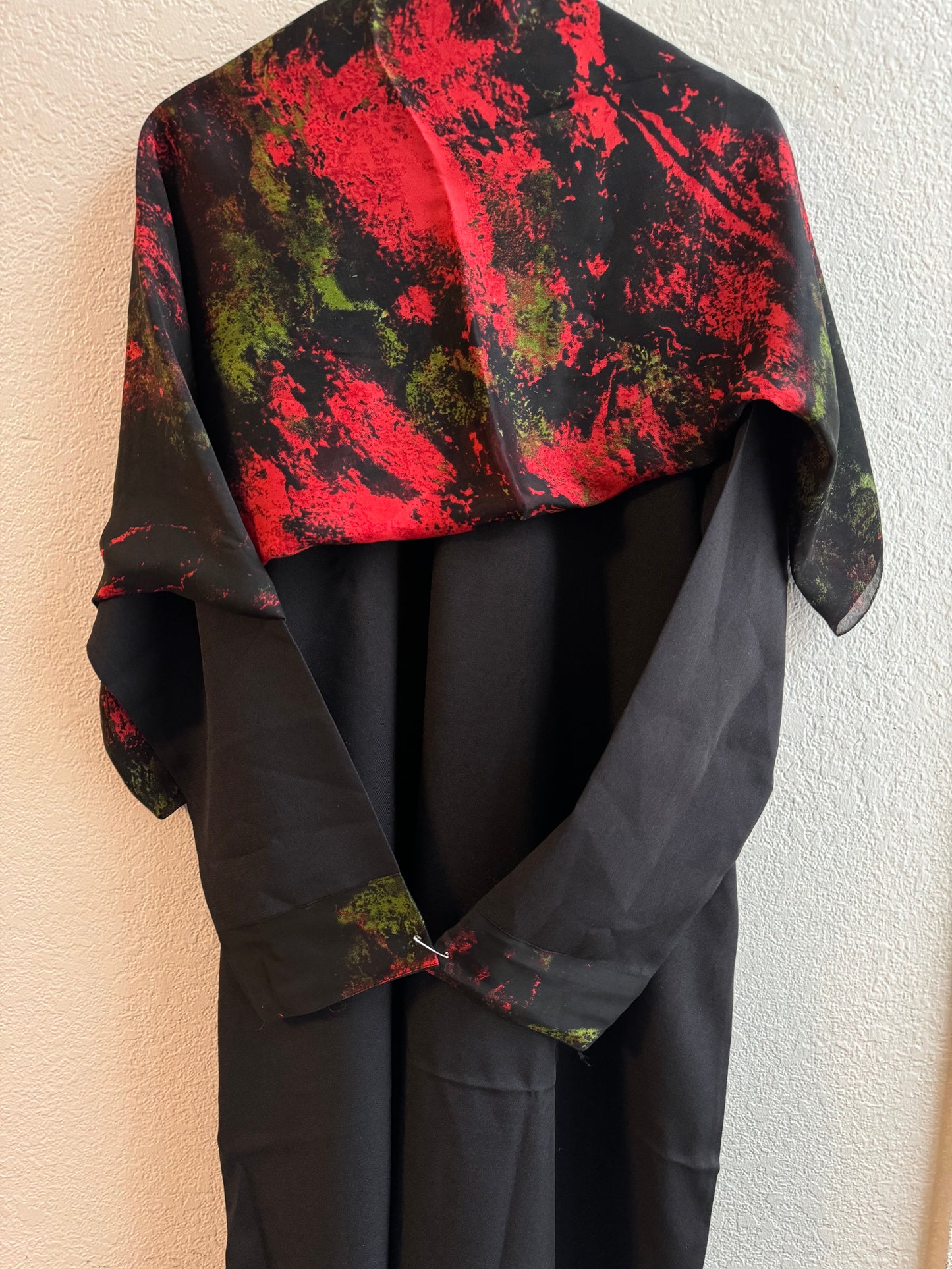 Starlight midnight black & deep red matching dress & hijab set