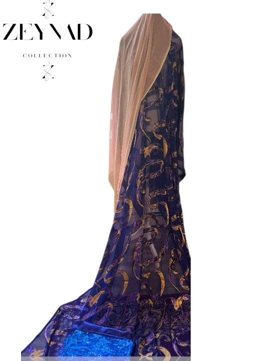 Purple & Black Fransawi Set
