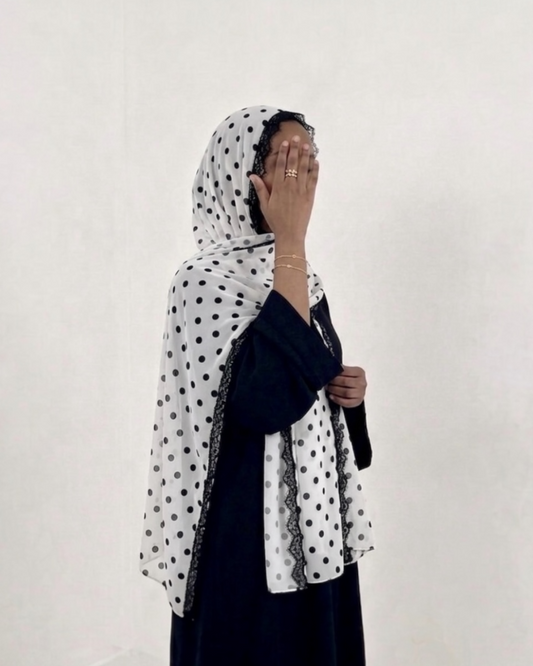 Ghostly ZEYNAD polka dot lace hijab