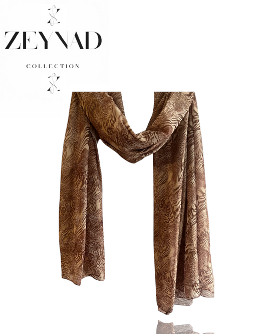 Blazing beige snow cheetah print hijab