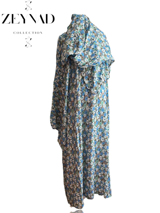 Radiant light blue & white prayer set