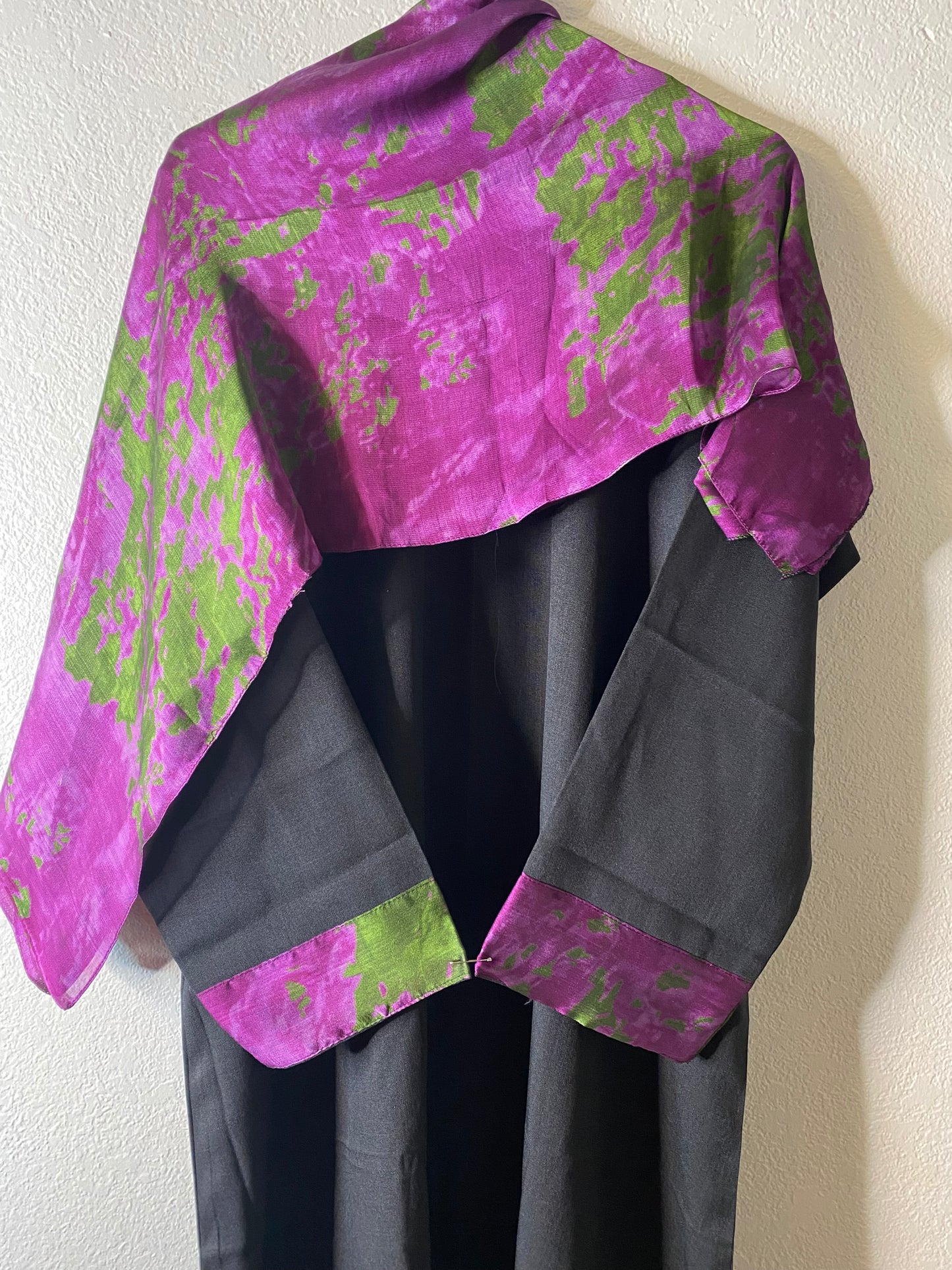 Black mauve purple matching dress & hijab set