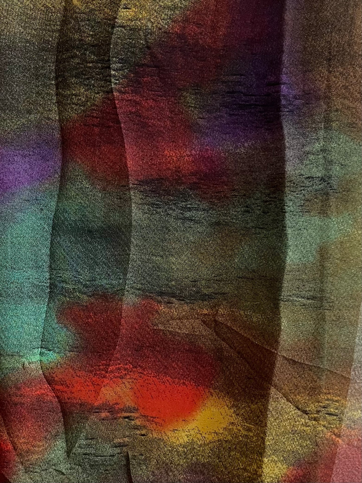 Intense green focused midnight watercolor chiffon hijab