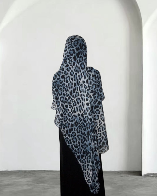 Deep blue sea cheetah print hijab