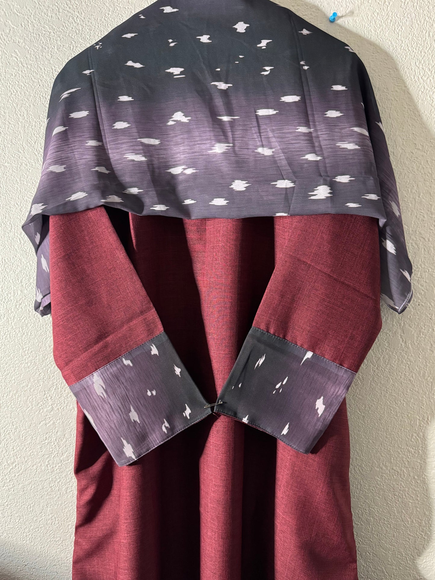 Crimson Lavender deer matching dress & hijab set