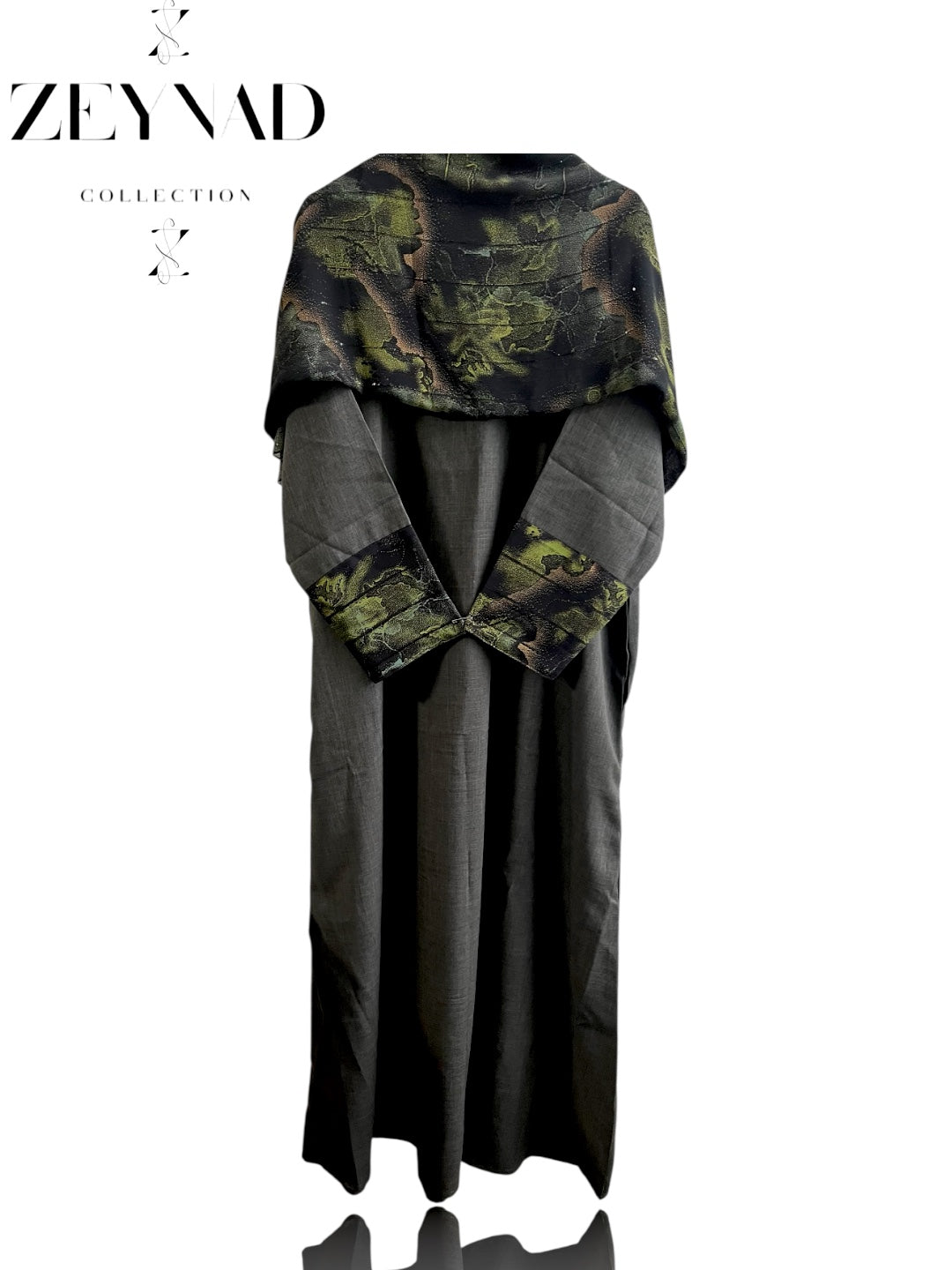 Green mirage matching dress & hijab set