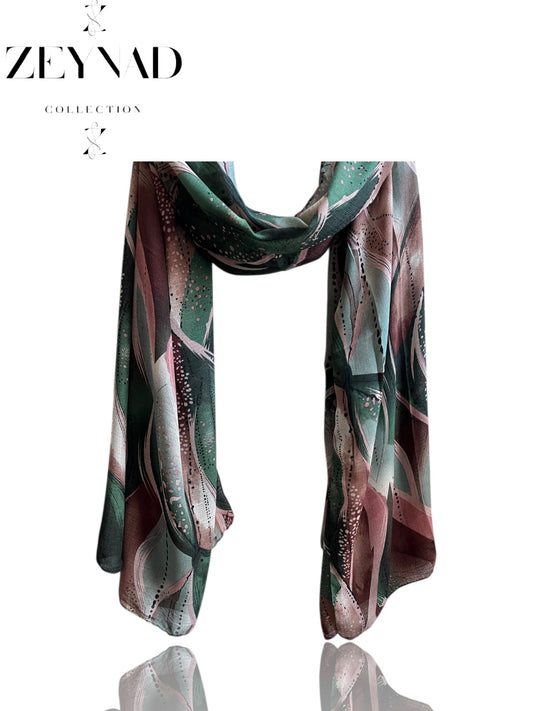 Vivid spring forest chiffon