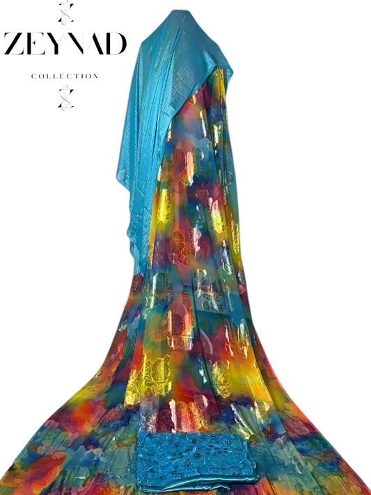 Classic mixture yellow-watercolor & radiant light blue Dirac set