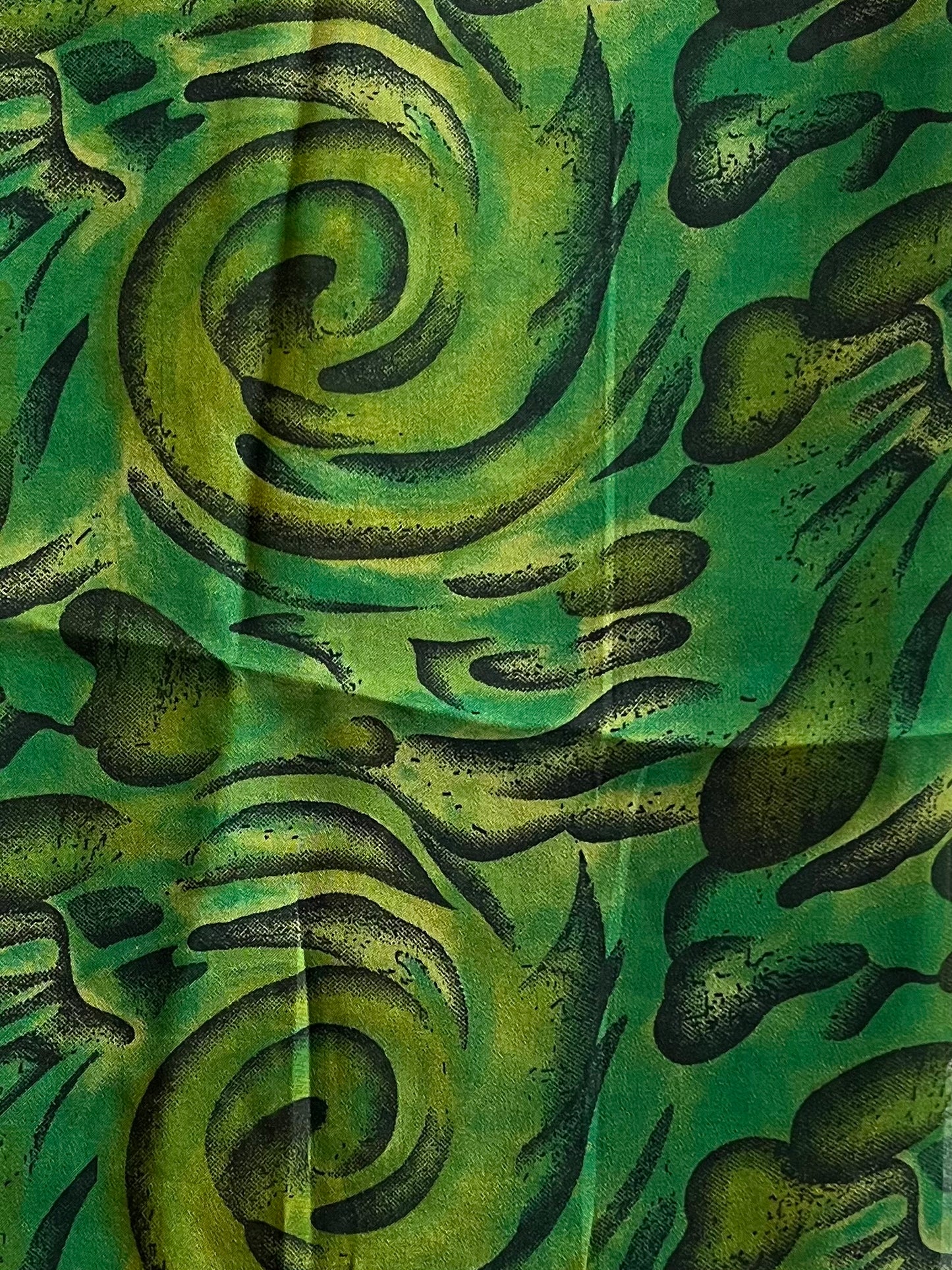 Intense sun green & black swirl chiffon hijab