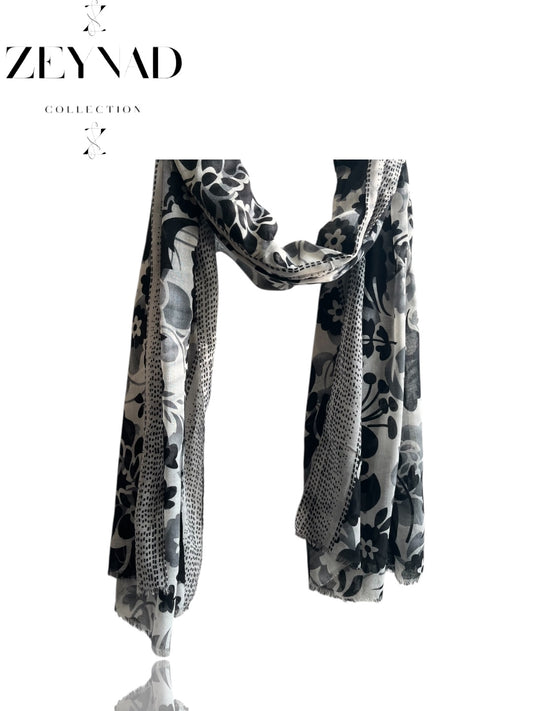 Light Teal & Black Dim Modal Hijab