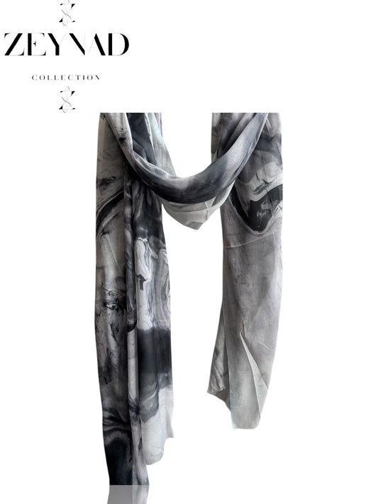 Navy white & black celestial marble print ombré