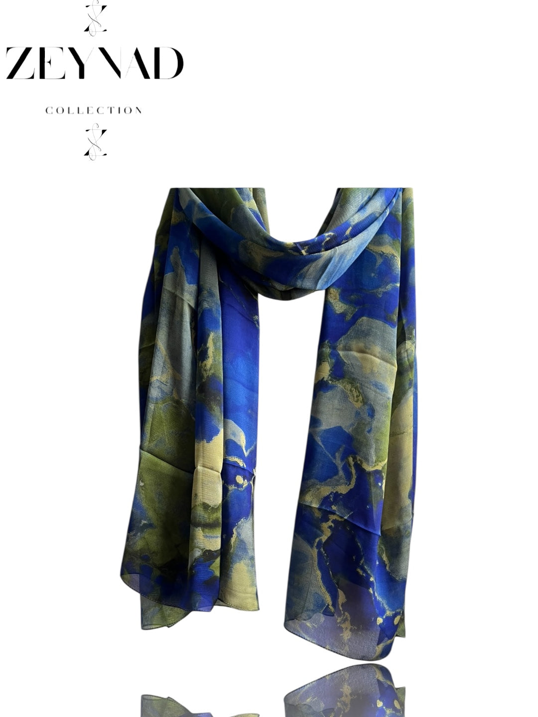 Vivid blue green camo ZEYNAD print