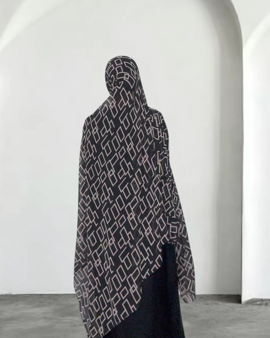 Midnight pink ZEYNAD zigzag print