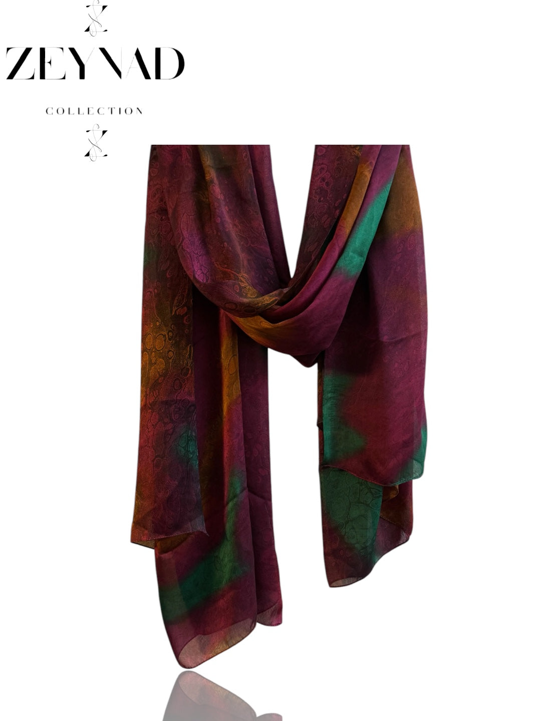 Sunset Pink & Orange Ocean Glow Chiffon Hijab