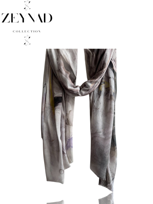 Mixture celestial purple & yellow marble print ombré