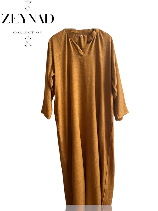 Summer Linen Orange Dress