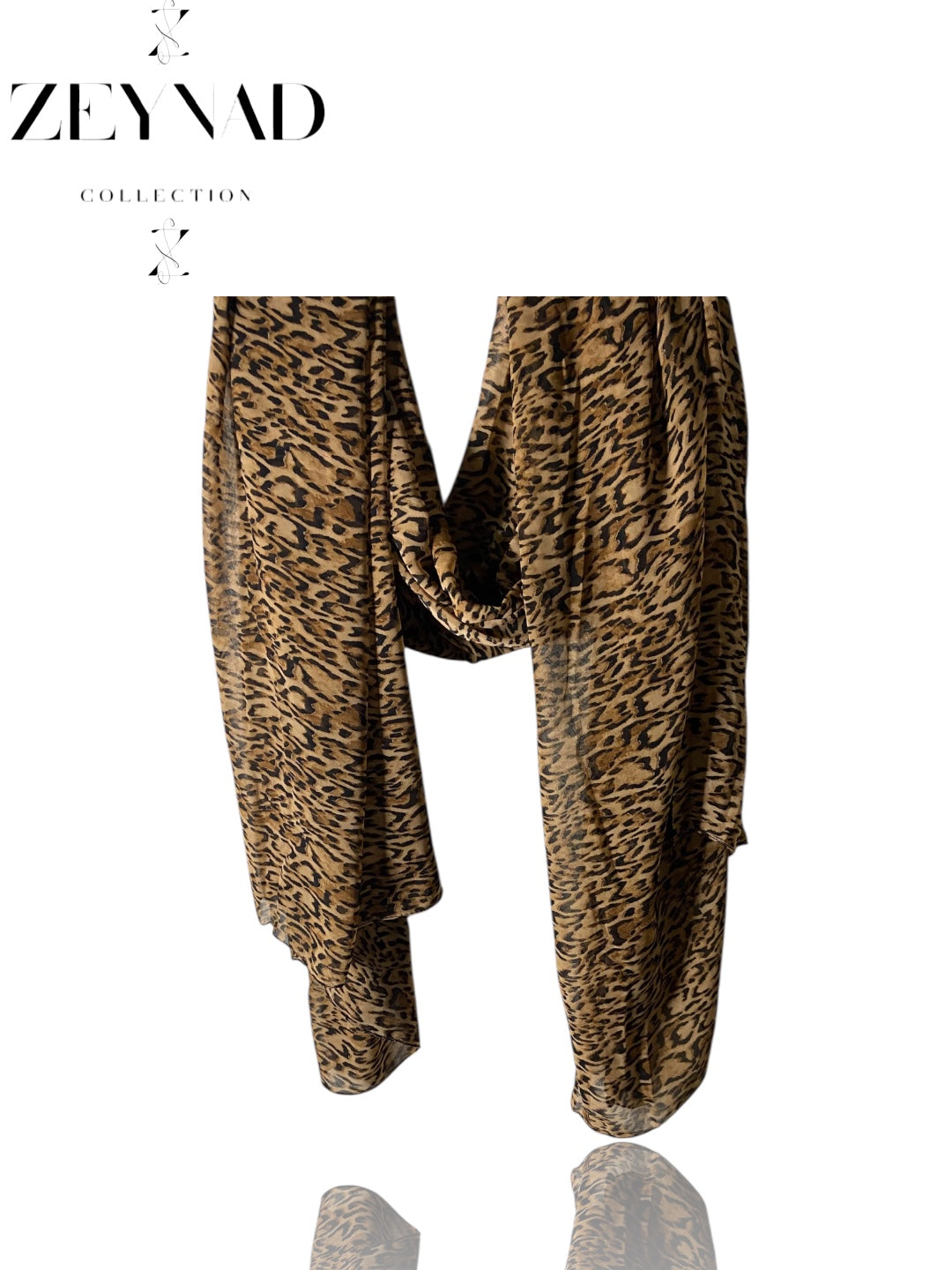 Sleek brown cheetah print hijab