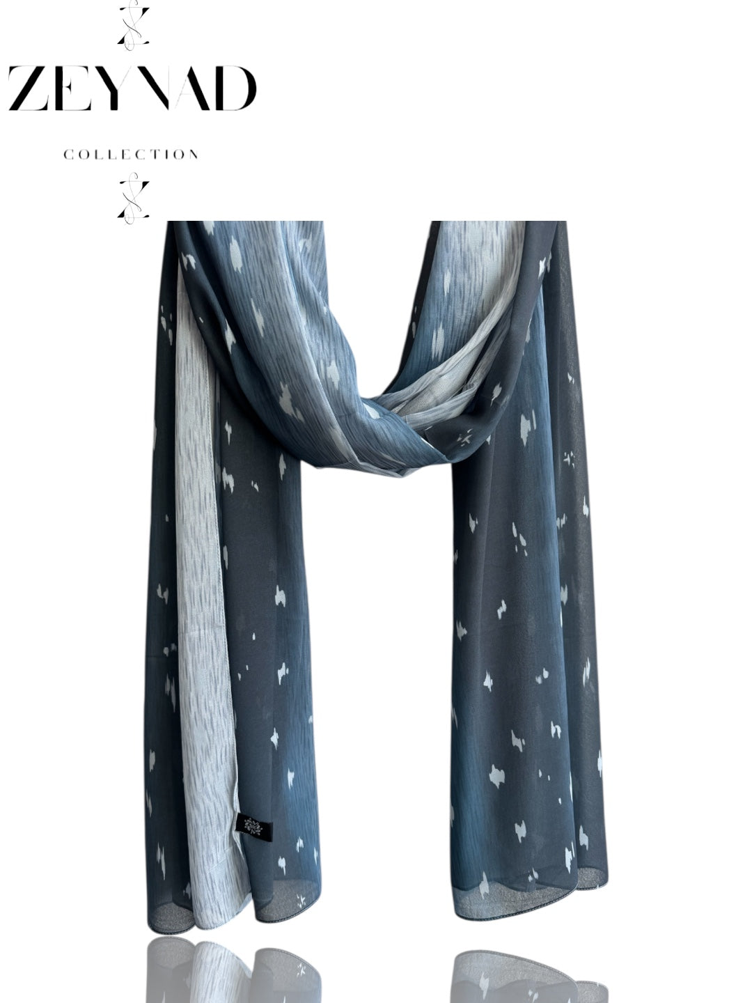 Faded blue deer/fawn print ombré