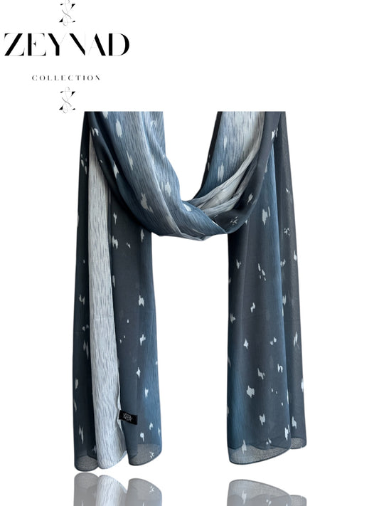 Faded blue deer/fawn print ombré