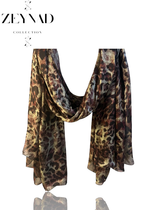 Brown & Beige Jaguar Hijab