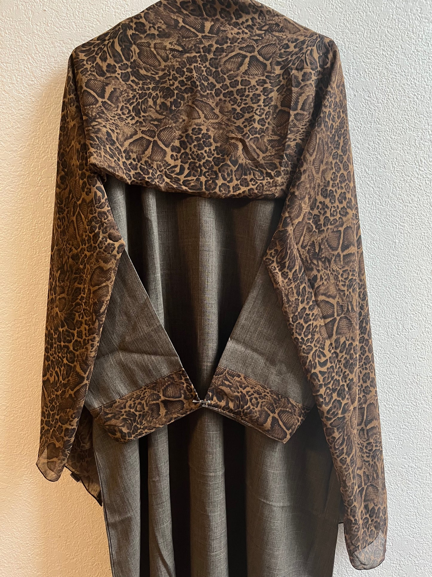 Dark Green & Brown matching dress & hijab set