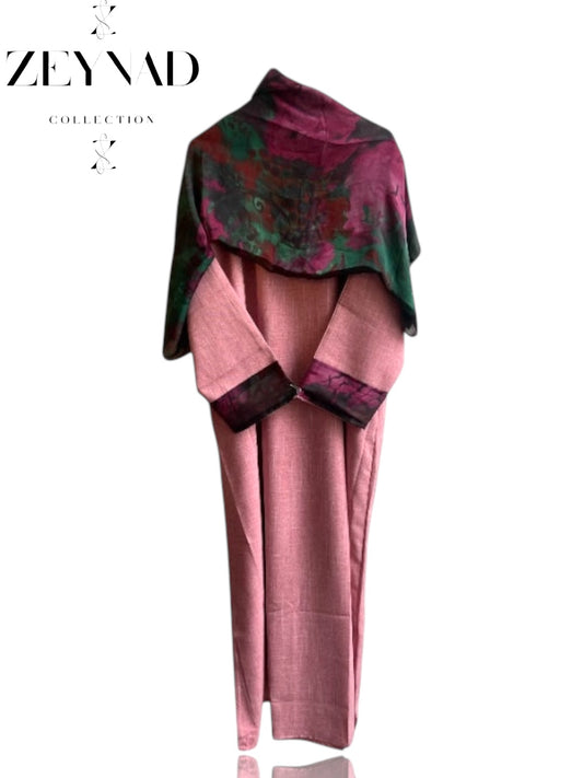 Deep Pink & Hot Green Matching dress & hijab set