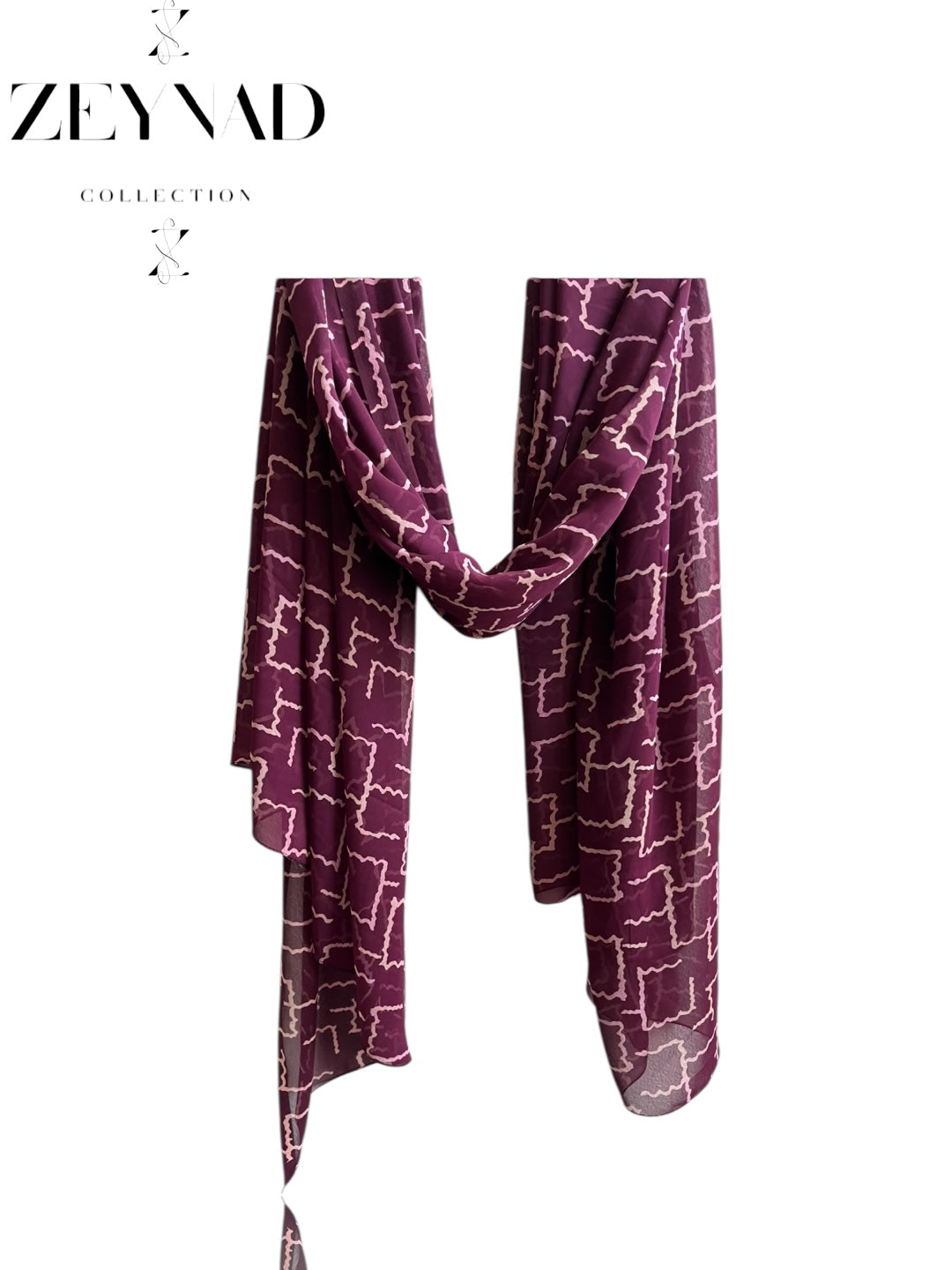 Midnight pink ZEYNAD zigzag print