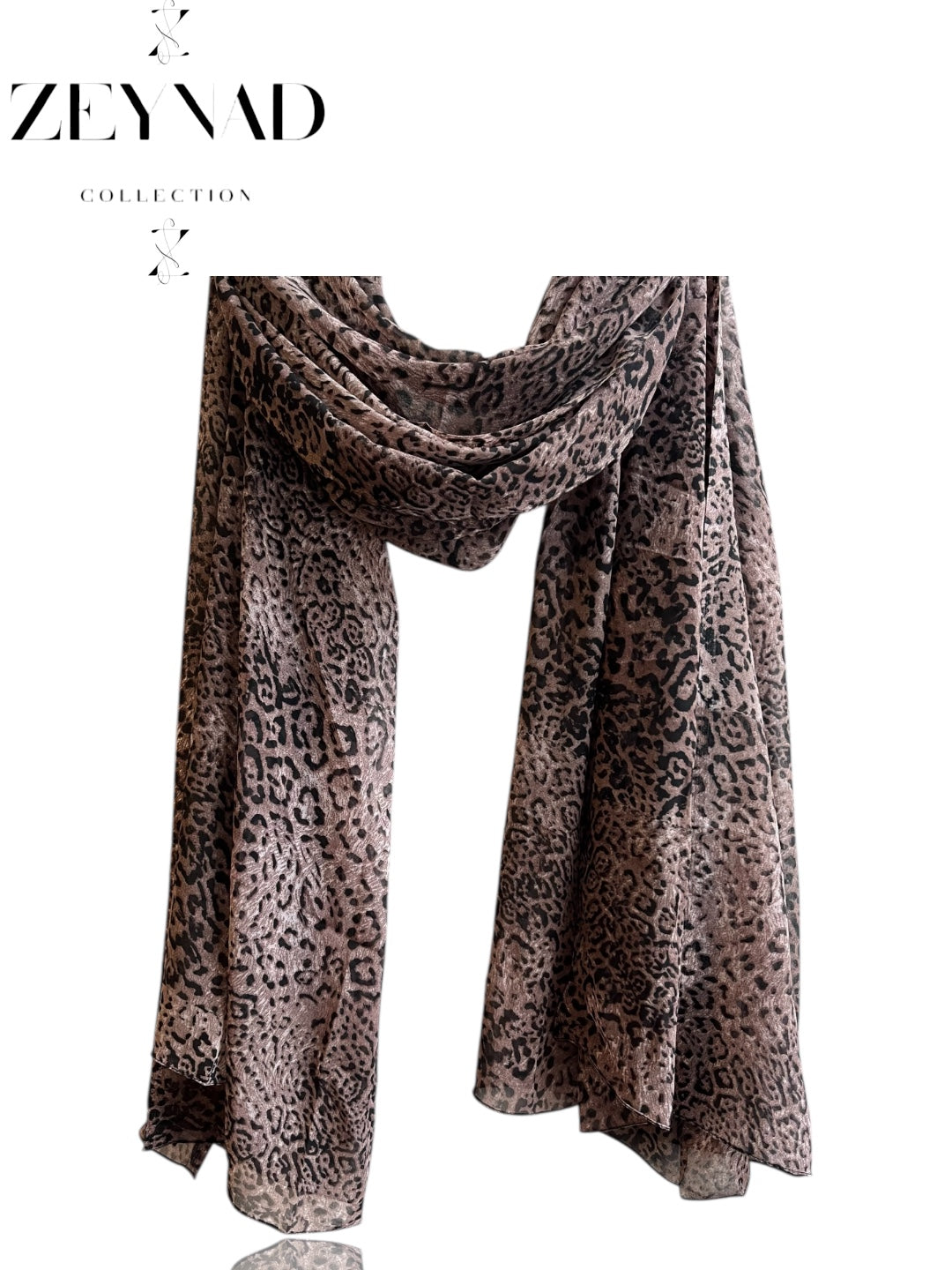 Arctic mixture print & black snow leopard print hijab