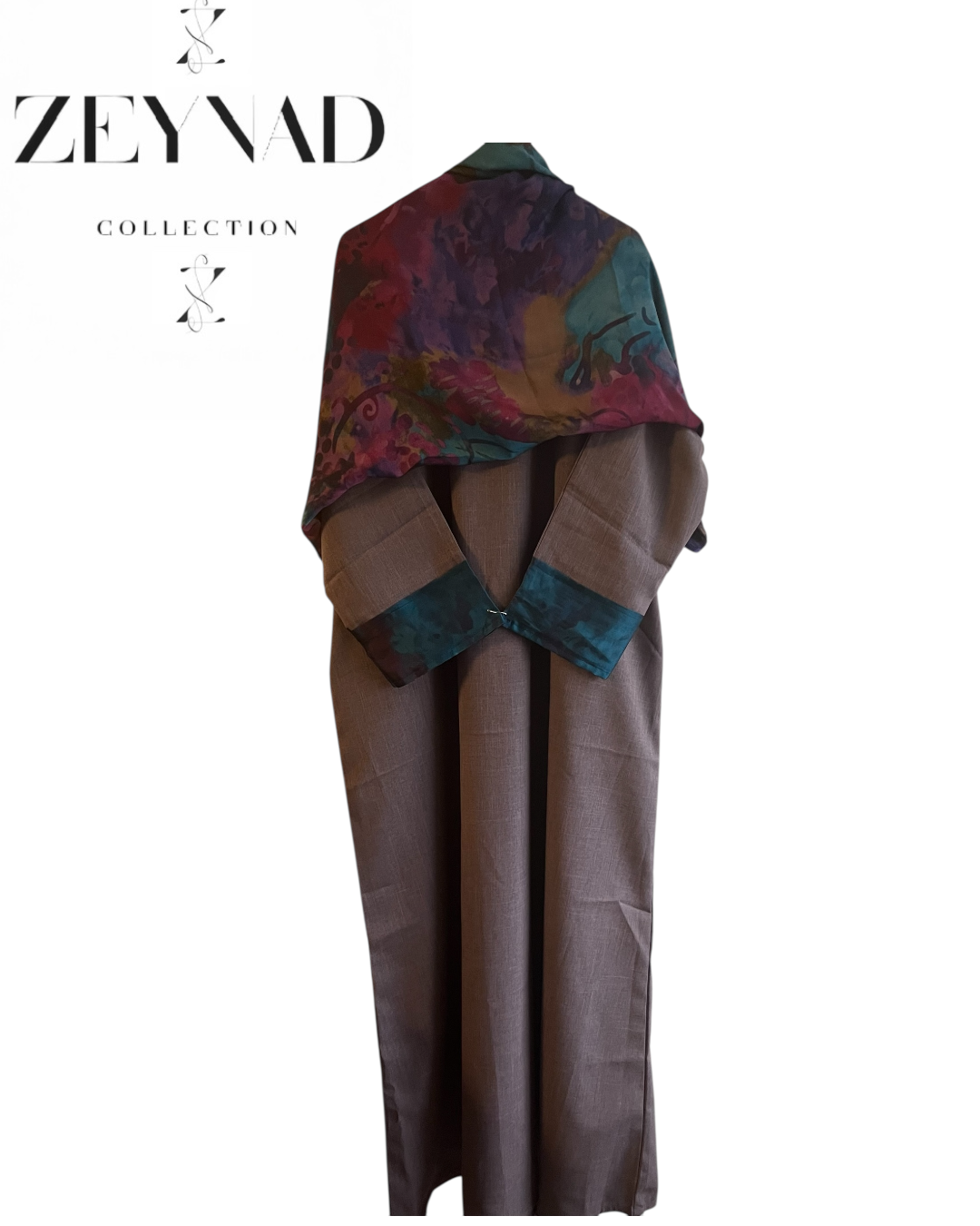 Intense midnight purple & blue swirl matching dress & hijab set