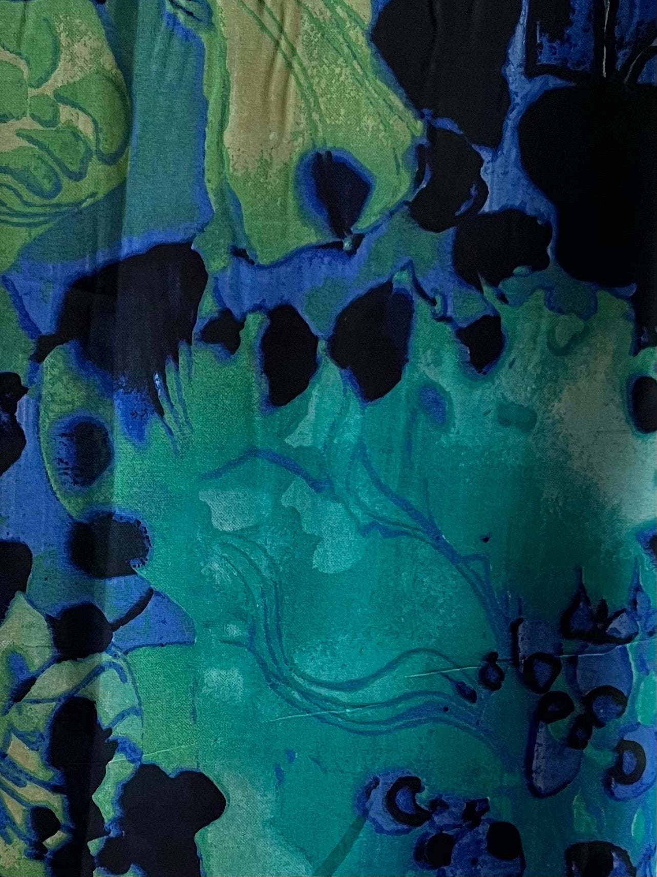 Intense electric Sun turquoise & deep blue swirl chiffon hijab