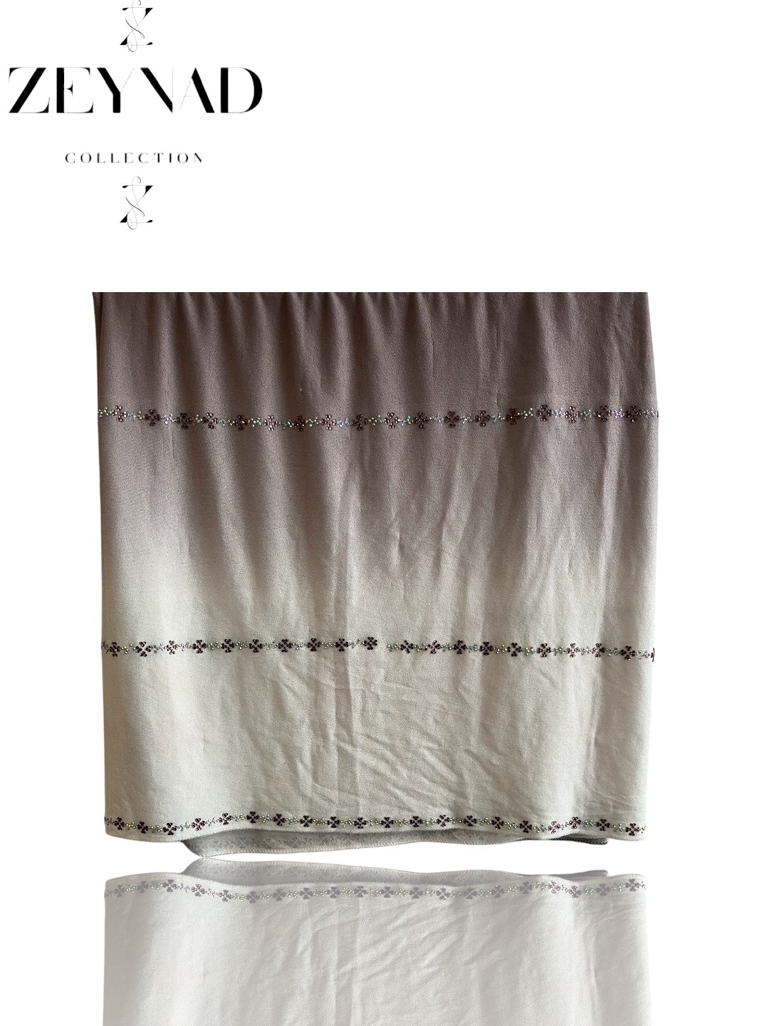 Deep brown & faded white ombré jersey hijab
