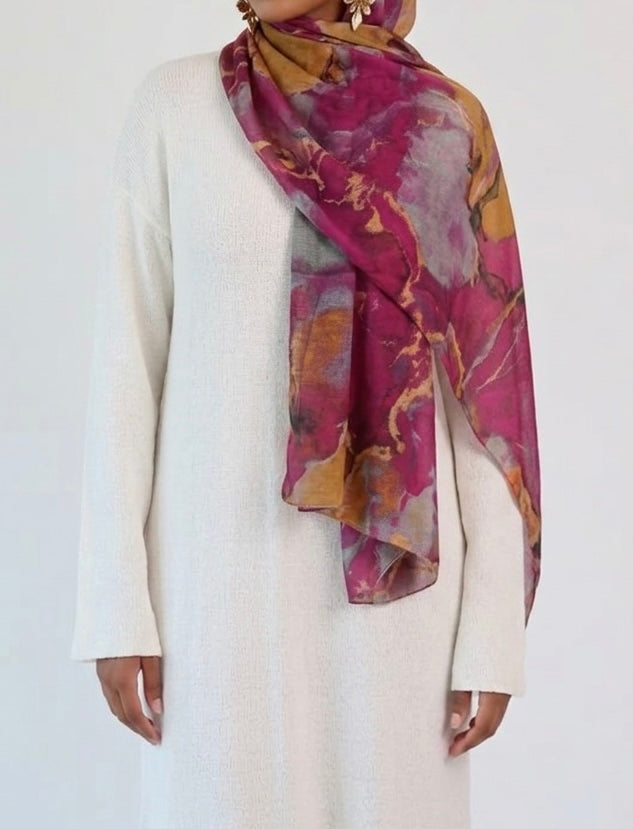 Pink army ZEYNAD summer hijab