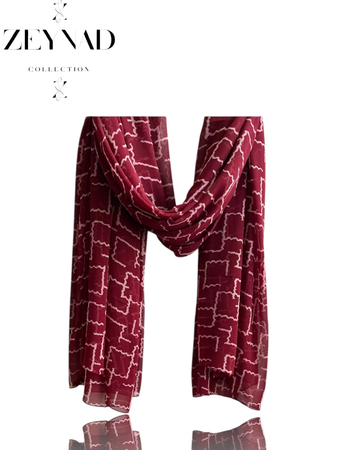 Midnight red ZEYNAD zigzag print