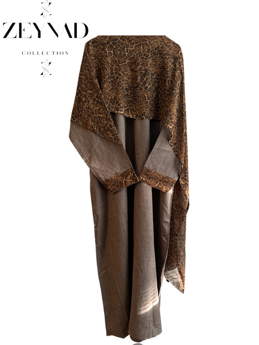 Starlight midnight cheetah matching dress & hijab set