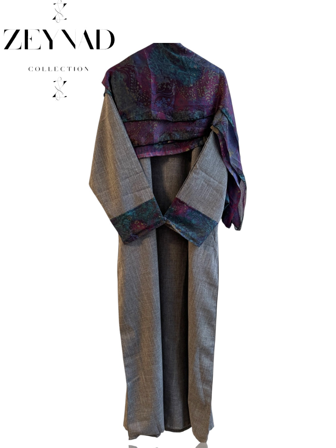 Starlight grey celestial purple matching dress & hijab set