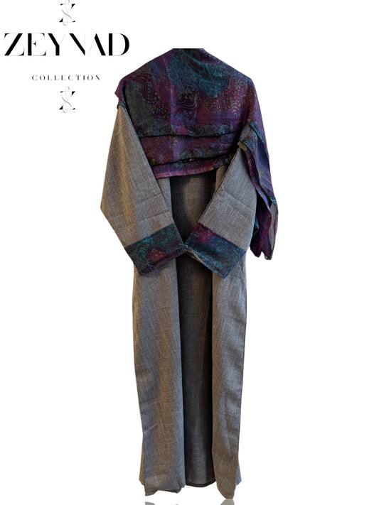 Starlight grey celestial purple matching dress & hijab set