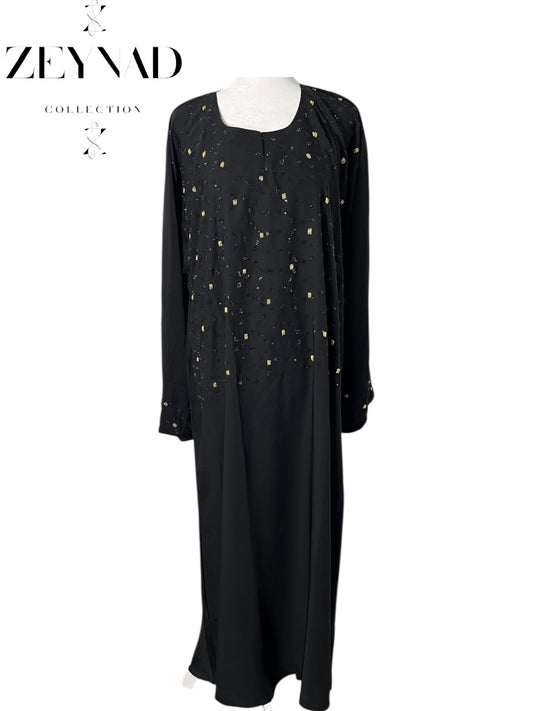Vivid black & gold limited Abaya