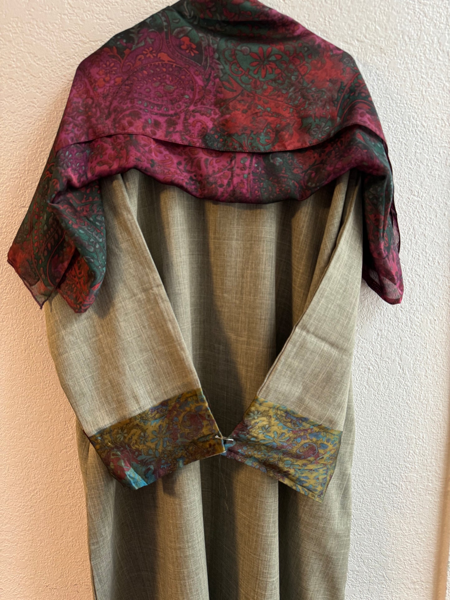 Starlight mix match yellow & maroon matching dress & hijab set