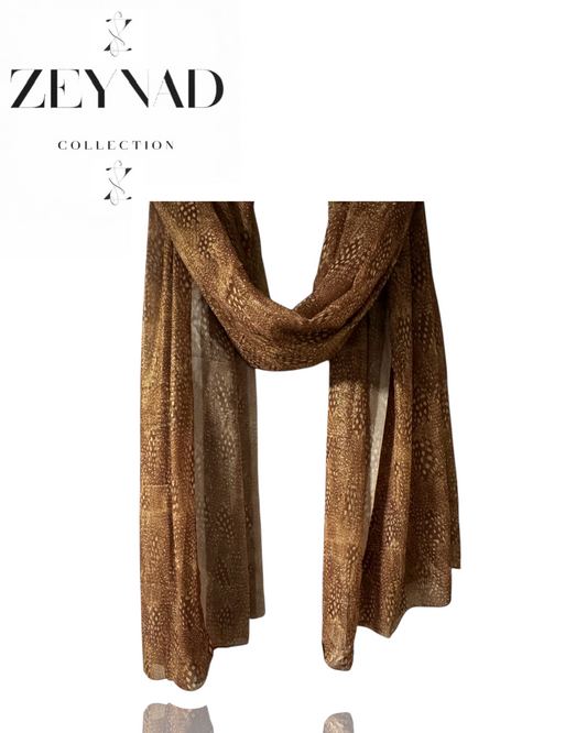 Blazing golden dotted cheetah print hijab