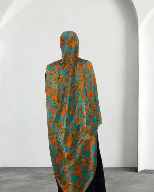 Intense orange forest ZEYNAD print