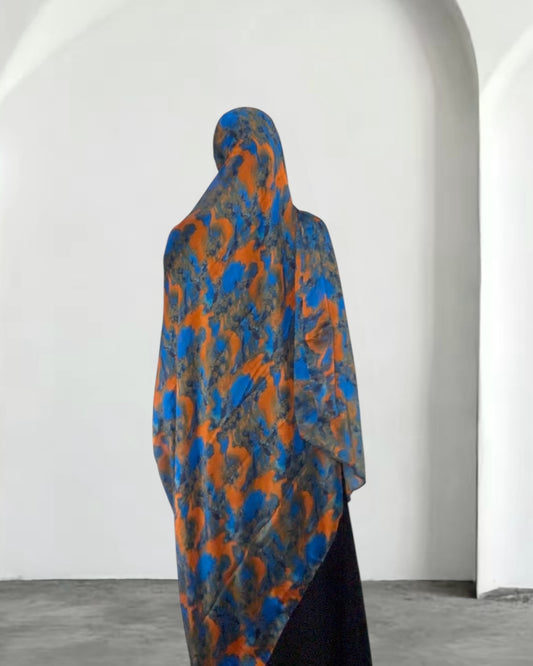 Intense electric orange ZEYNAD print