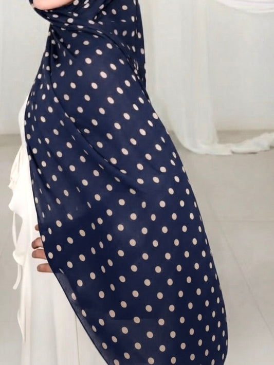Navy ZEYNAD polka dot chiffon