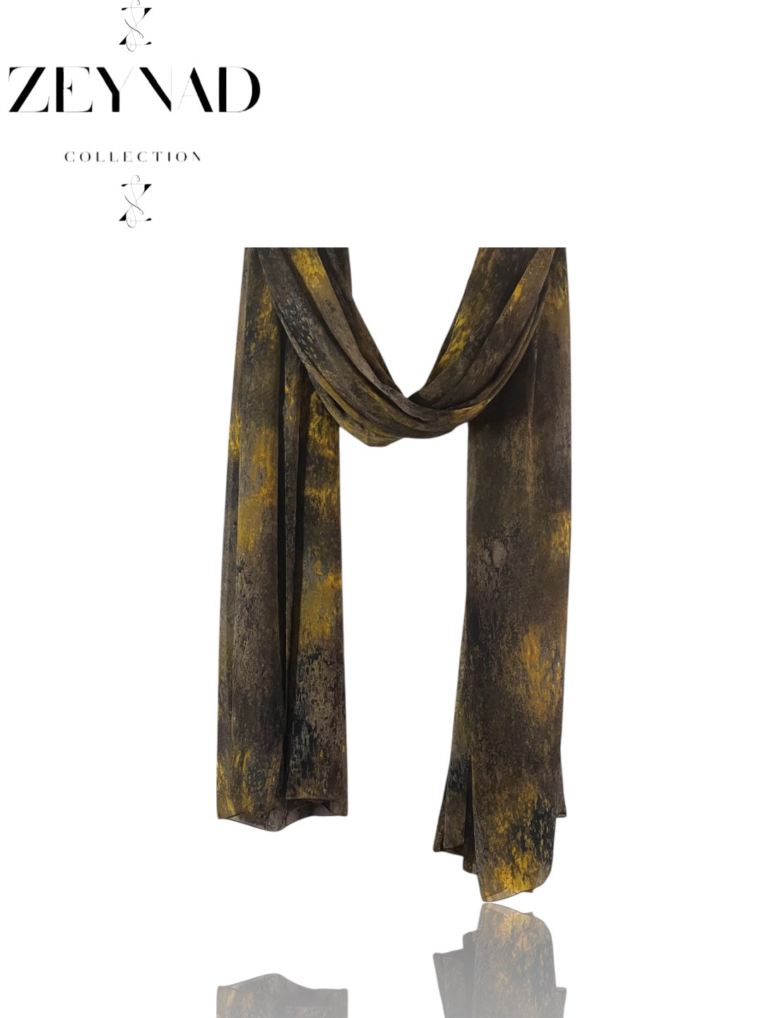 Eternal space yellow & dust brown chiffon hijab