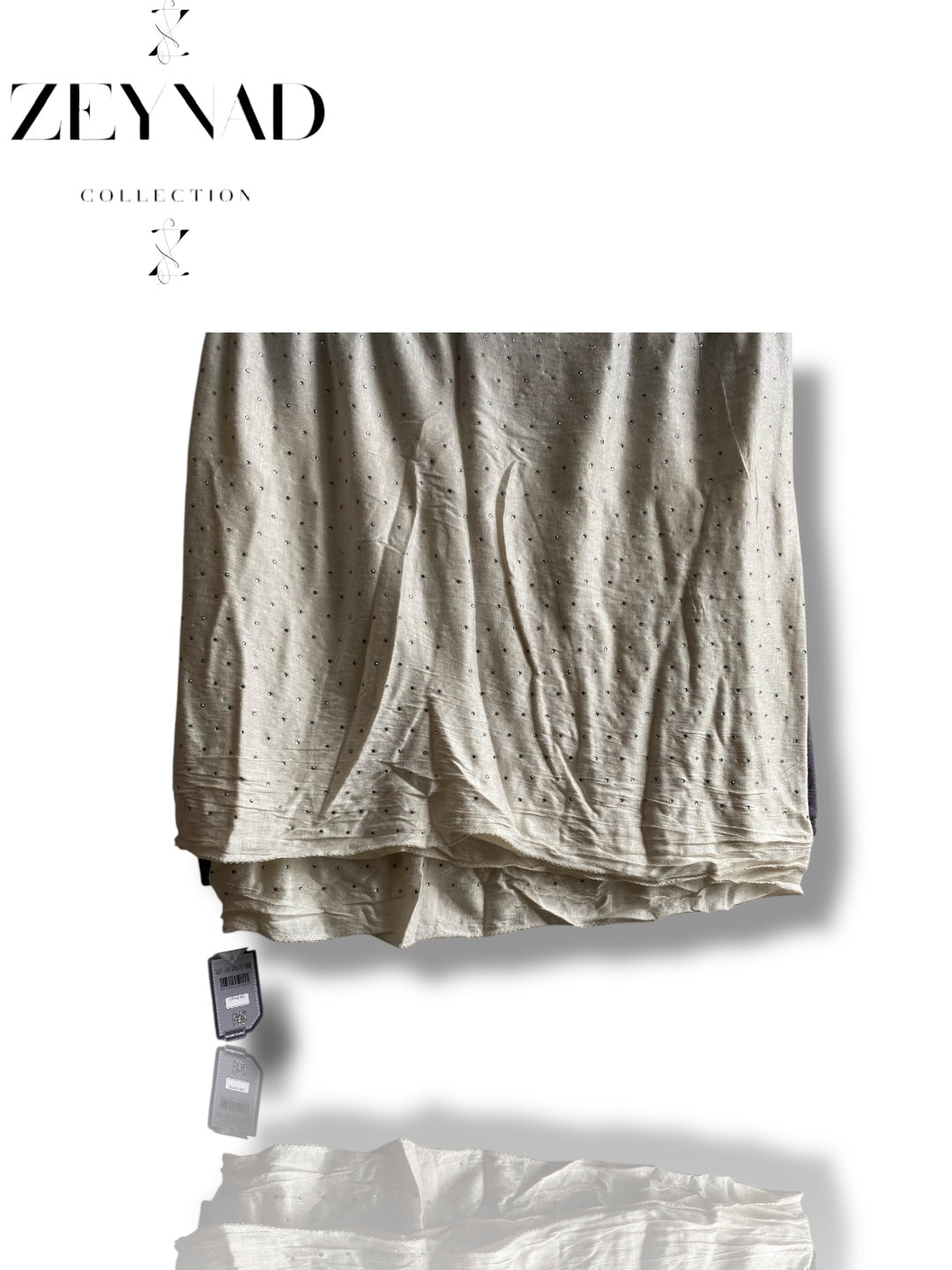 Grey & White Ombré Rhinestone Jersey Hijab