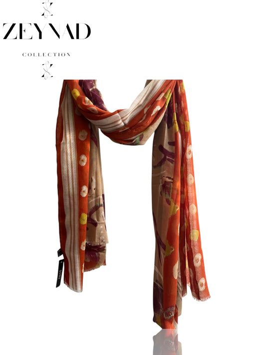 Orange Flame Dim Modal Hijab