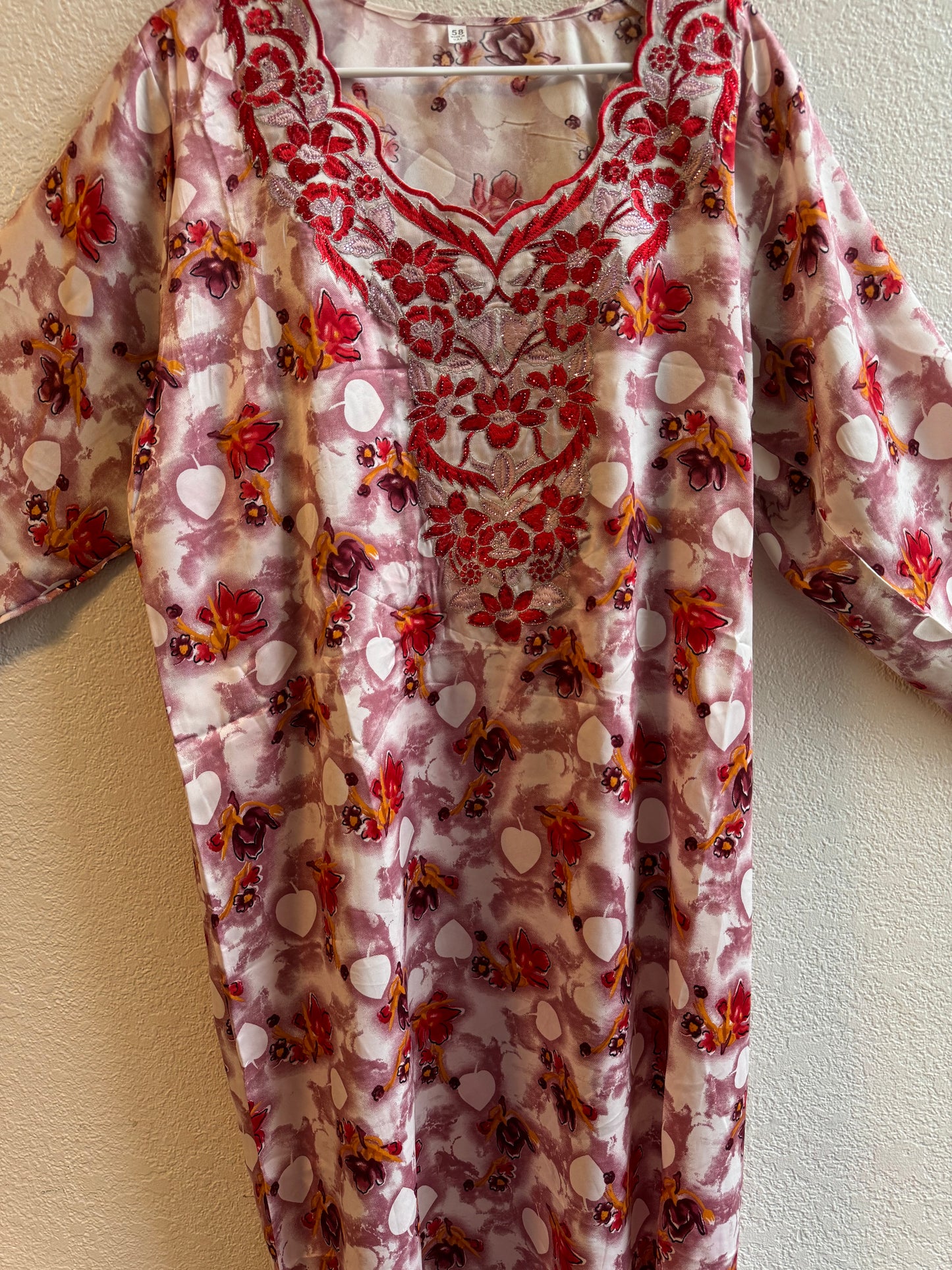 Red Flow Jalabiya dress COMES WITH FREE HIJAB
